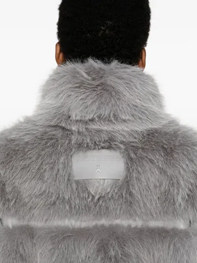 Patrizia Pepe Short Gray Fluffy Coat In Gray