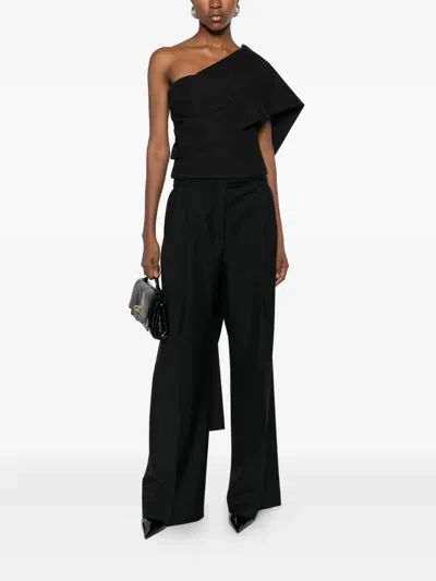 Rohe One Shoulder Cape Top In Black