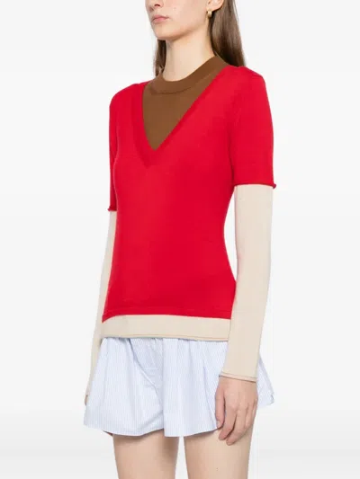 Cuddleup Layered T-shirt In Red