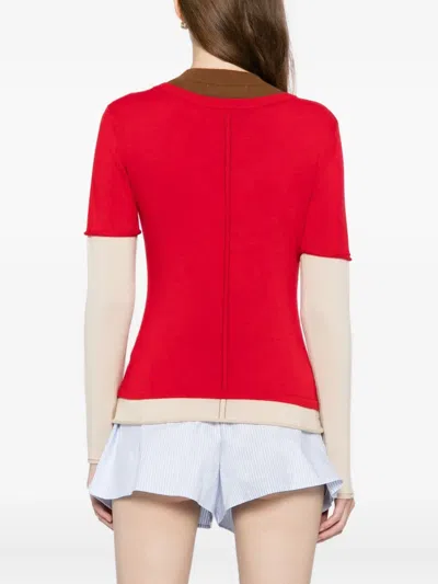 Cuddleup Layered T-shirt In Red