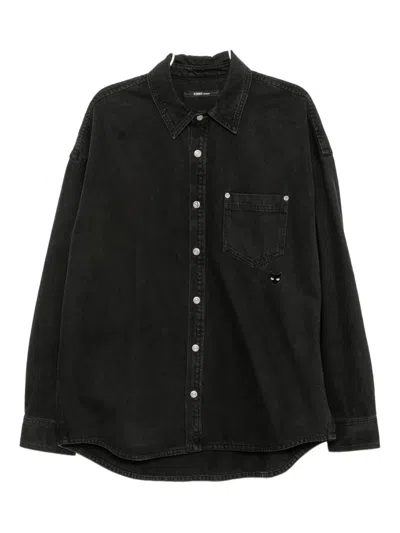 Songzio Panthera Denim Shirt In Black