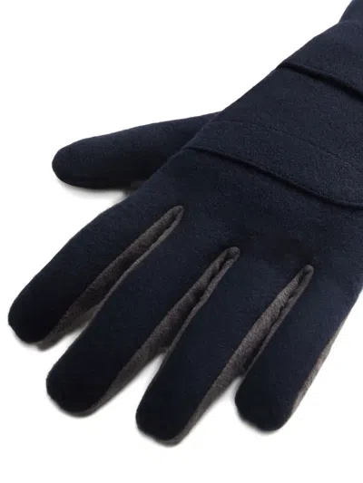 Woolrich Press-stud Wool Gloves In Blue