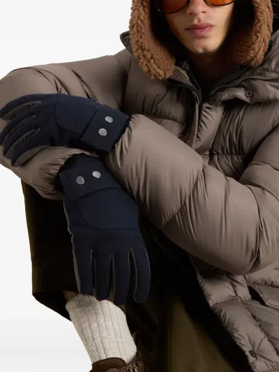 Woolrich Press-stud Wool Gloves In Blue
