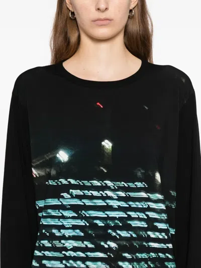 Agnès B. Printed T-shirt In Black