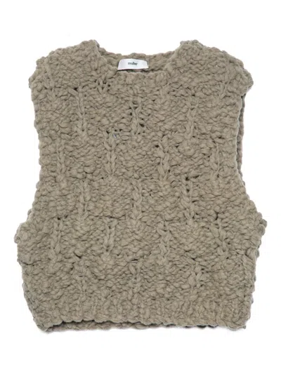 Muller Of Yoshiokubo Bumpy Knit Vest In Green