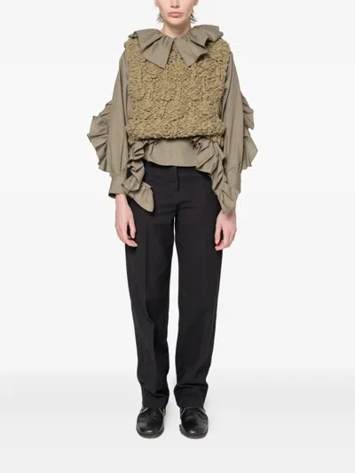 Muller Of Yoshiokubo Bumpy Knit Vest In Green