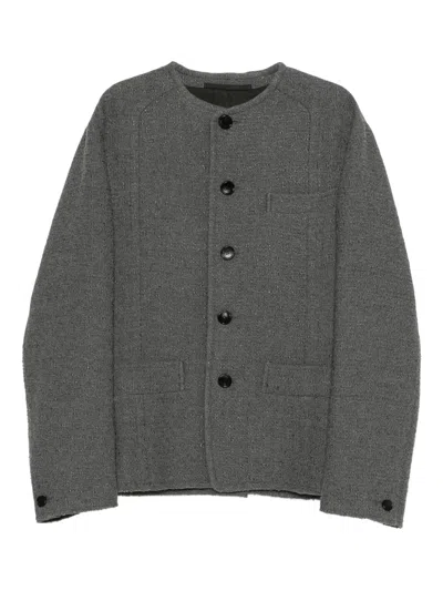 Songzio Round-neck Tweed Jacket In Gray