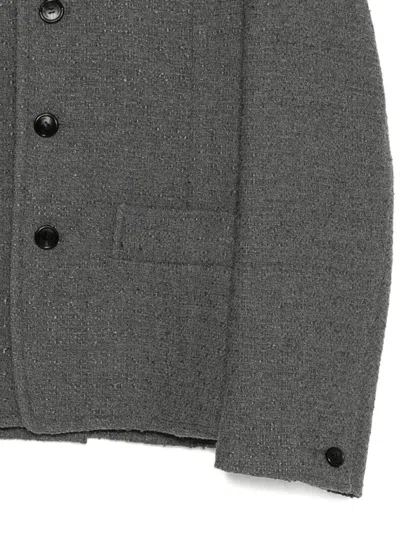 Songzio Round-neck Tweed Jacket In Gray