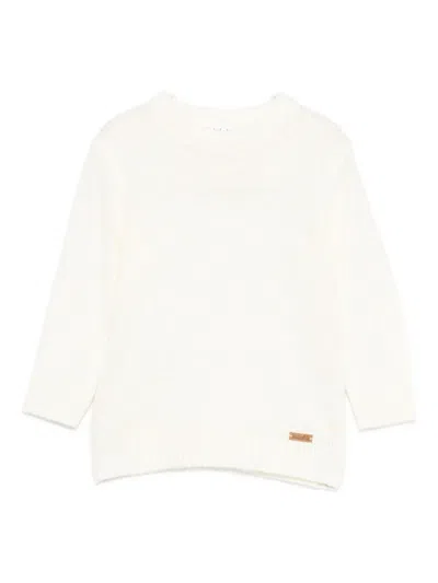 Lalalù Round-neck Sweater In White