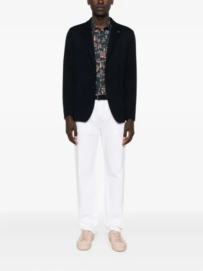 Tagliatore Single-breasted Blazer In Blue