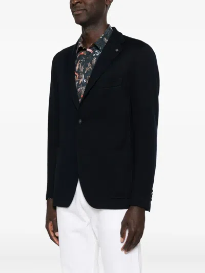 Tagliatore Single-breasted Blazer In Blue