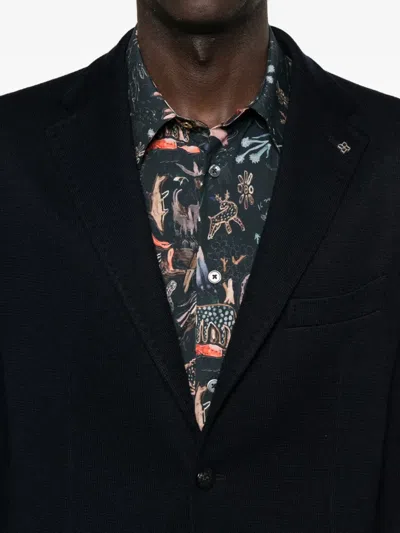 Tagliatore Single-breasted Blazer In Blue