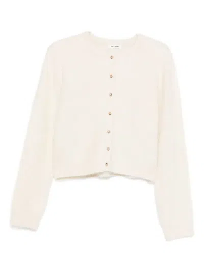Soft Goat Fine-knit Button-up Cardigan In Neutral