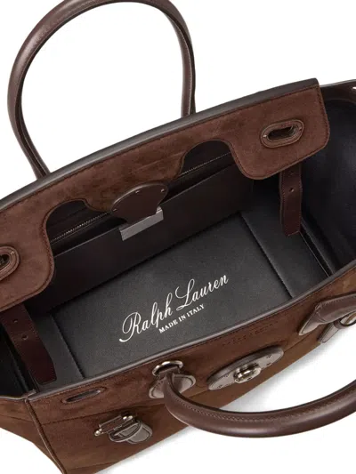 Ralph Lauren Suede Soft Ricky 33 Top-handle Bag In Brown