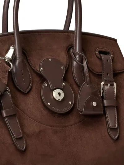 Ralph Lauren Suede Soft Ricky 33 Top-handle Bag In Brown