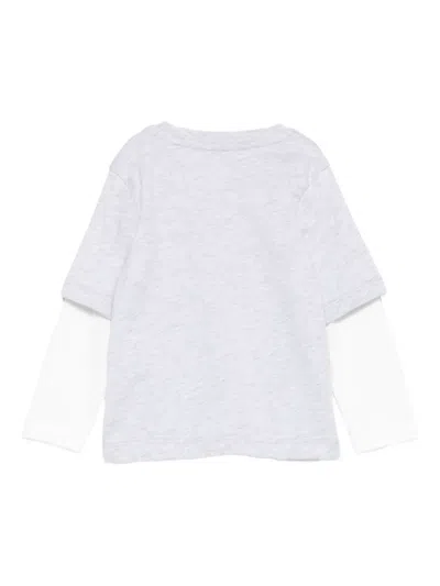 Msgm Layered Logo-print T-shirt In Gray