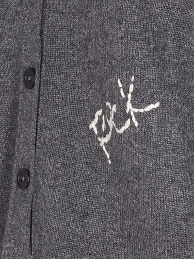 Zadig & Voltaire Mirkaz West Graph Embroidered Cashmere Cardigan In Gray