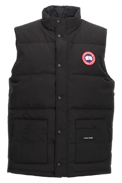 Canada Goose Charcoal Polyester Blend Freestyle Sleeveless Down Jacket In Black