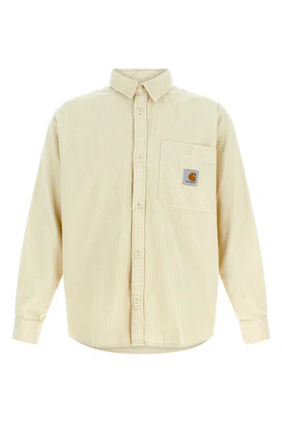 Carhartt Button-down Shirt With Chest Pocket And Cuffs In Yellow