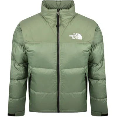 The North Face Retro Nuptse 1996 Bark Mist Down Jacket In Green