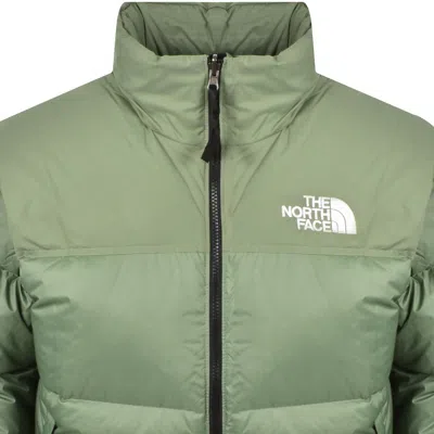 The North Face Retro Nuptse 1996 Bark Mist Down Jacket In Green
