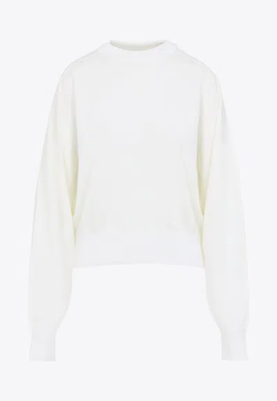 Jacquemus Embroidered Cropped Sweater In White