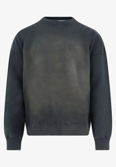 Golden Goose Db Distressed-effect Crewneck Sweatshirt In Black