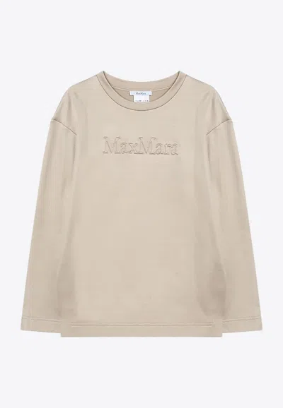 Max Mara Berma Sweatshirt In Silk-blend In Neutral