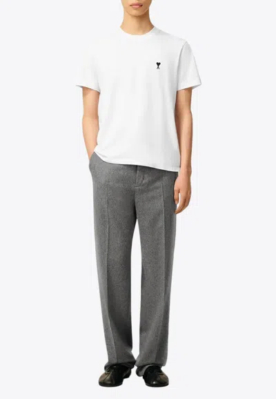 Ami Alexandre Mattiussi Ami Paris Men Ami De Coeur T-shirt In Organic Cotton Jersey In White