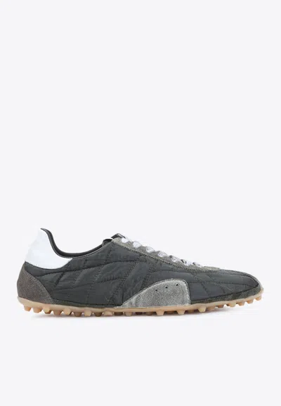 Maison Margiela Quilted-texture Sneakers With Rugged Sole And Suede Overlays In Multi