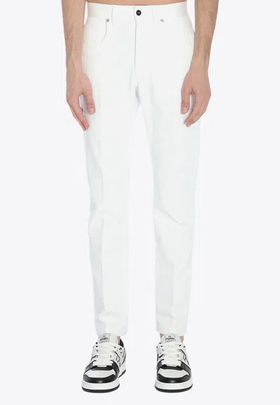 Fendi Selleria Straight-leg Jeans In White