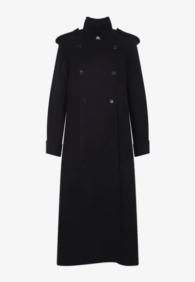 Khaite Donna Oversized Double-breasted Wool Coat In Black