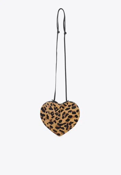 Alaïa Alaia Le Coeur Bag In Leopard-print Calf Hair Women In Black