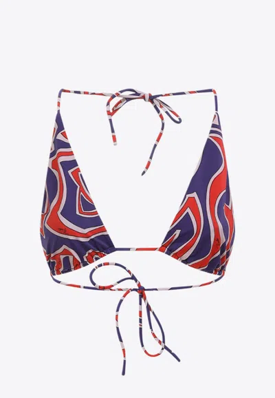 Pucci Triangle Top Adjustable Strap Bikini Set In Black