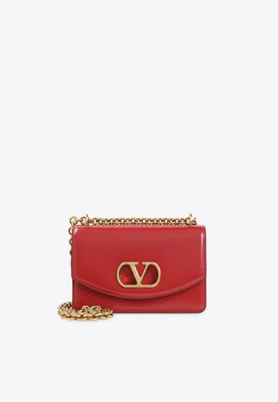 Valentino Garavani Garavani Vain Small Shoulder Bag In Shiny Calfskin Woman Rosso Valentino Uni