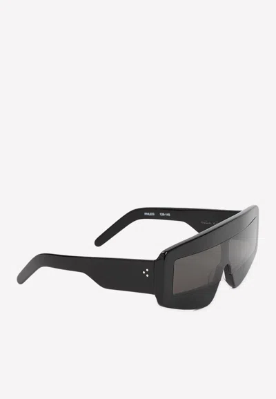 Rick Owens Rectangular Phleg Sunglasses In Gray