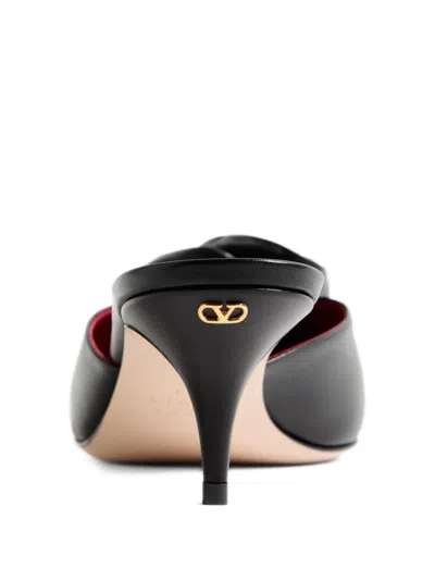 Valentino Spitze Drip Rose Mules 55mm In Black