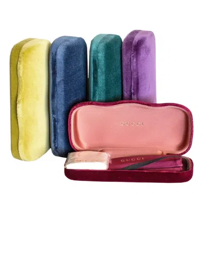 Gucci Rectangular-frame Logo Glasses In Gray