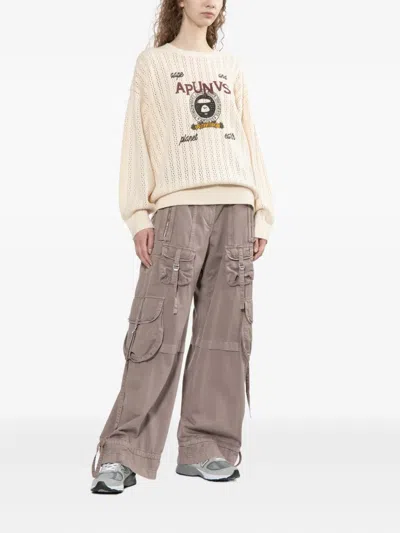 Aape By A Bathing Ape Moonface Pullover In Neutral