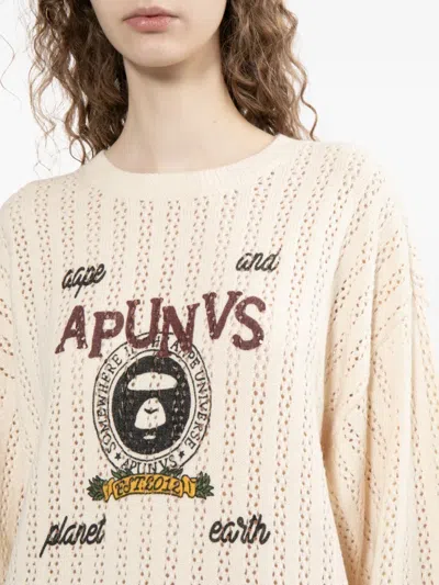 Aape By A Bathing Ape Moonface Pullover In Neutral