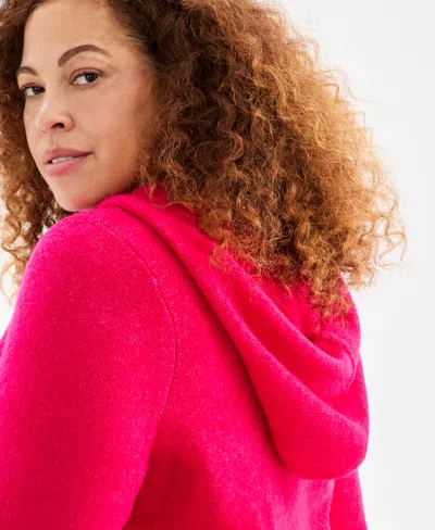 Style & Co Plus Size Hooded Luxsoft Sweater, Macy's Exclusive In Pink