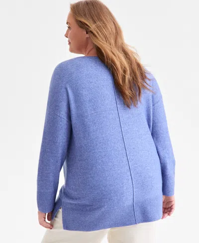 Style & Co Plus Size Luxsoft Tunic Sweater, Macy's Exclusive In Blue