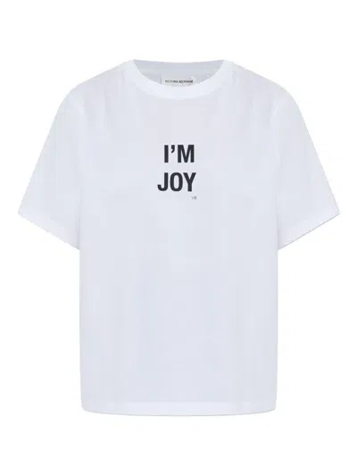 Victoria Beckham Slogan T-shirt In White