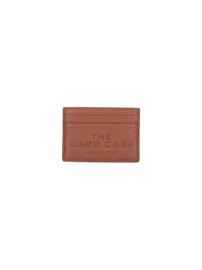 Marc Jacobs The Card Case Debossed-logo Wallet In Brown