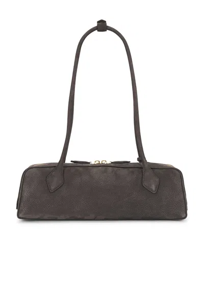Alaïa Le Teckel Medium Suede Shoulder Bag In Gray
