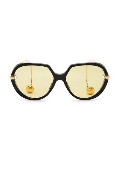 Bottega Veneta Round-frame Acetate Sunglasses In Black