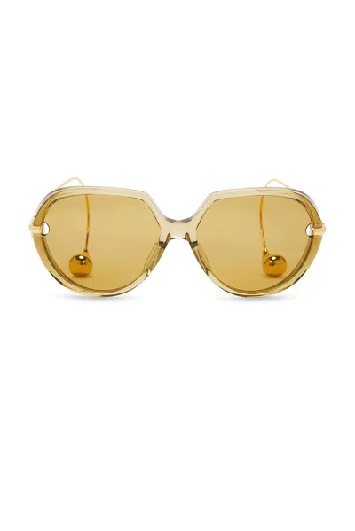 Bottega Veneta Drop Oversized Square Sunglasses In Gold