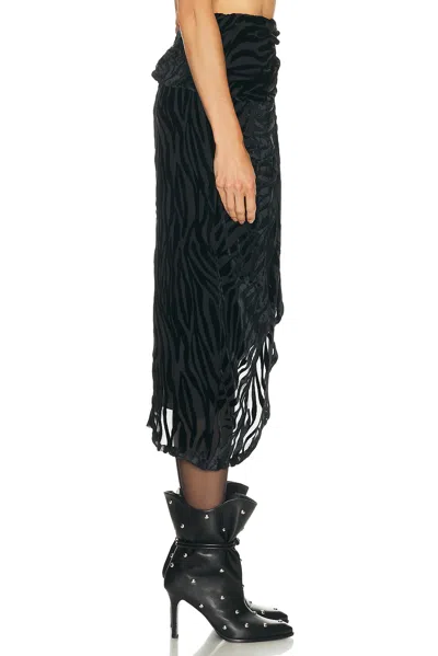 Isabel Marant Asymmetric Midi Skirt Animal Print In Black