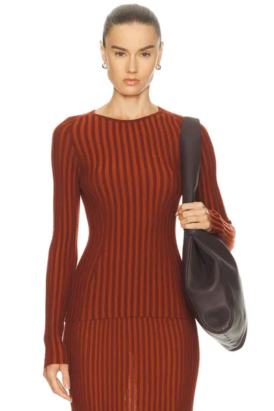 Gabriela Hearst Soraya Knit Sweater In Merino Wool In Brown