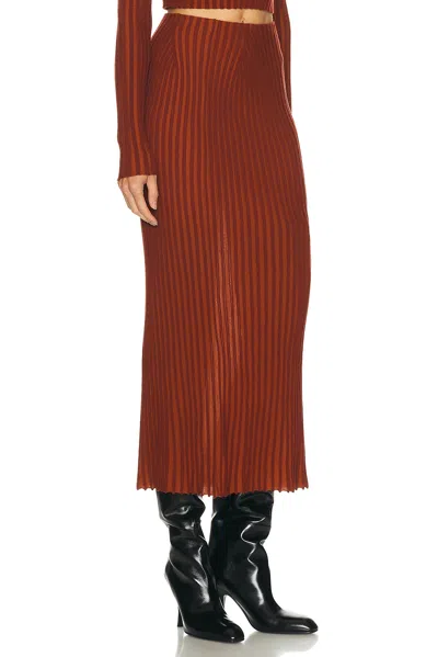 Gabriela Hearst Krause Ribbed Virgin-wool Maxi Skirt In Brown